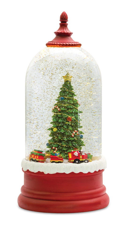 Christmas Snow Globe with Tree 10.5”H Plastic 6 Hr Timer 3 Aa Batteries, Not Included